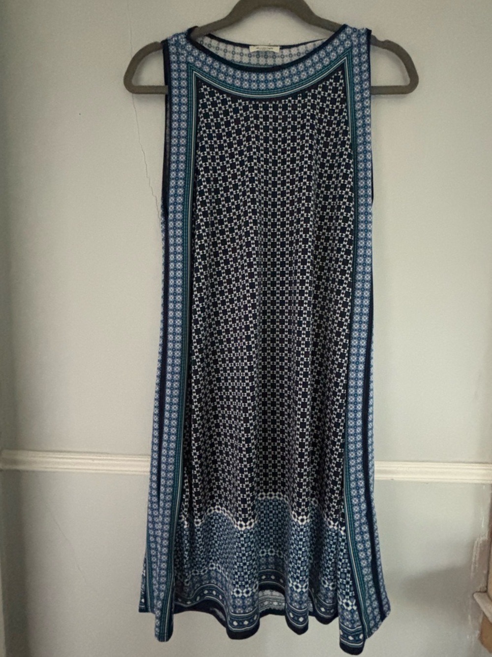 Max Studio Blue and White Printed Dress